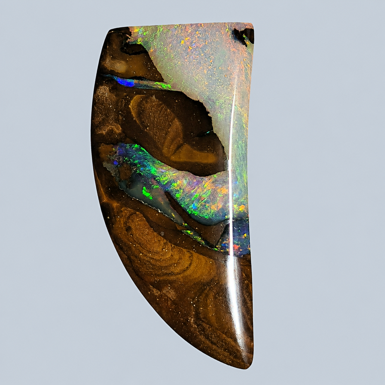 54463. Double Sided Boulder Opal: Tiger Claw Shape, 16 carats