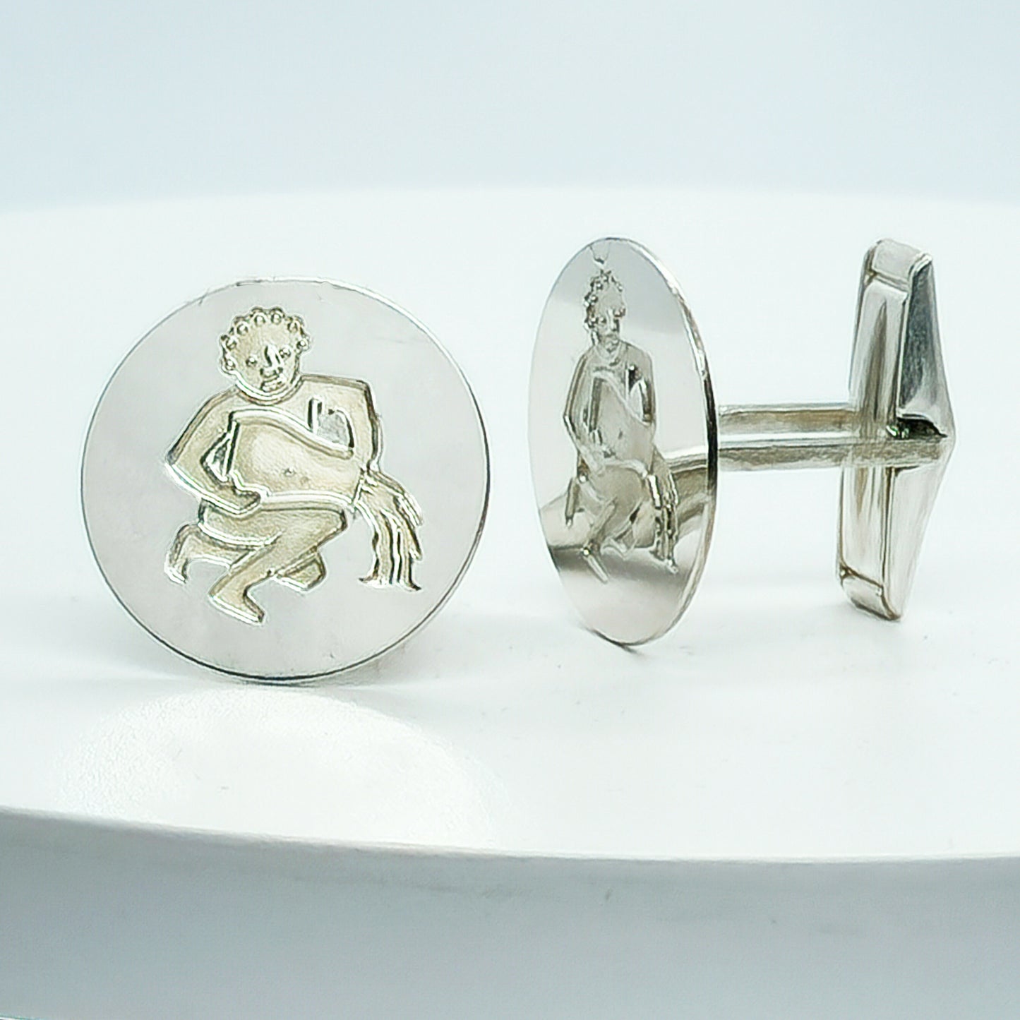 54209.0 - Sterling Silver Zodiac Cuff Links with high quality spring loaded links for firm open/close action supplied in a presentation box