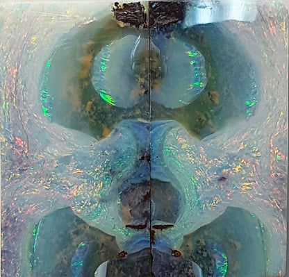 52124.2 - unique x-ray type image formed in a pair of split Boulder Opal
