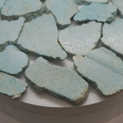 54490. Natural Australian Turquoise: Sliced and Semi-Polished, Very Old, Very Rare, 200gr, 45 Pieces