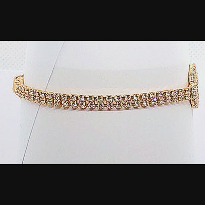 54211.0 - Gold Plated bracelet with Swarovski Rhinestones and 8 x 6 mm cup for cabochon stone
