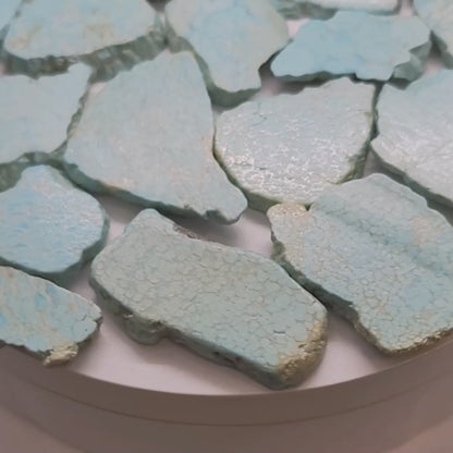 54490. Australian Turquoise; Very Rare, Sliced, Semi-Polished, 1 gram to 8 grams
