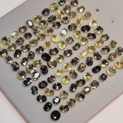 54088.0 - Natural Australian Non treated Sapphires from AUD 10.00 EACH About 3.25 to 3.75 mm long Ovals Yellow, Green, Teal and Parti Colour