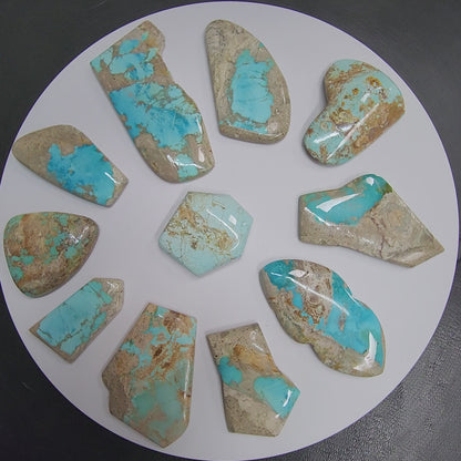 54012.0 - Australian Turquoise "TurqOZ" Large free shaped Low cabochon Natural non-treated Very rare