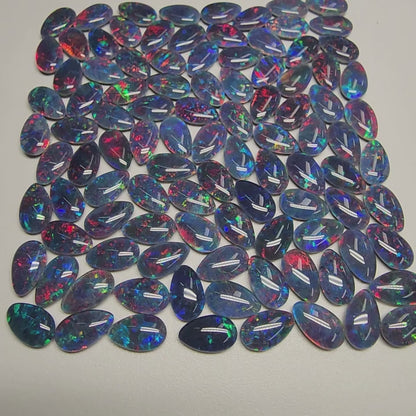 54010.0 - 10x6 mm Pear Shaped Opal Triplets Australian Made Specially Selected for easy matching into pairs for drop earrings or sets