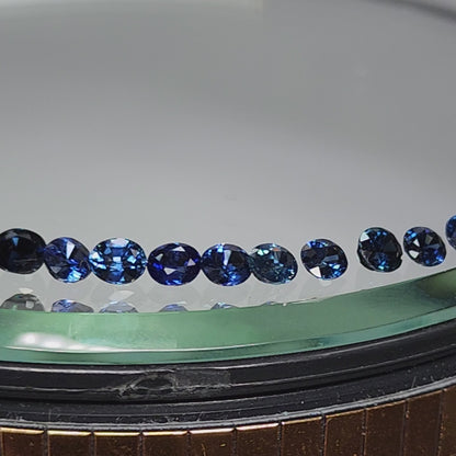 54106.0 - 3.7 x 3.2 mm Oval Cut Australian Mixed Blue Sapphire From Deep Royal Blue to Light Blue/Green and Teal Wholesale quantity & prices