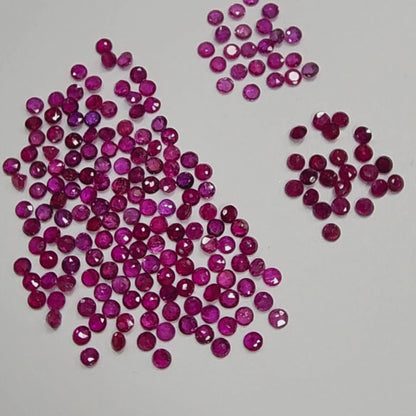 54022.0 - NOT Glass filled Very old Hand cut Natural Rubies Mixed color shades 3.1 to 3.2 mm Round Low budget Rubies OTHER SIZES available