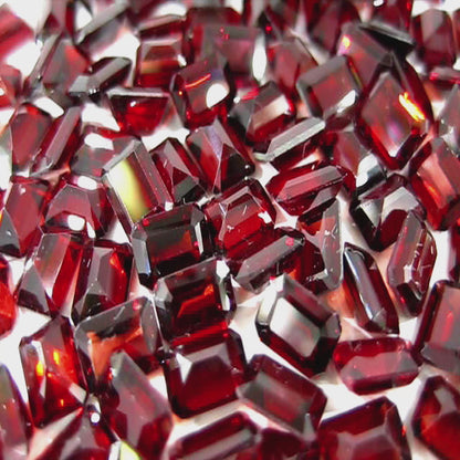 15310.2 - Wholesale Lot of 45 Pieces 7x5 mm Emerald Cut Garnets for sale