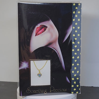 00359.1 - 20 gullbelagte opalanheng + kjeder pakket i gavekort av høy kvalitet