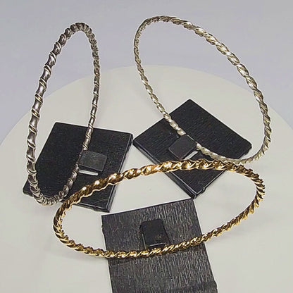 08783 - Very large twisted wire style Sterling Silver Earrings and Bangles 65 mm Internal diameter 7 gr EACH piece Also in S/S GOLD PLATED